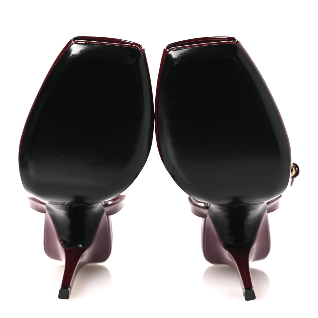 PATENT CALFSKIN LA SCANDALE 110 SANDALS GRENAT