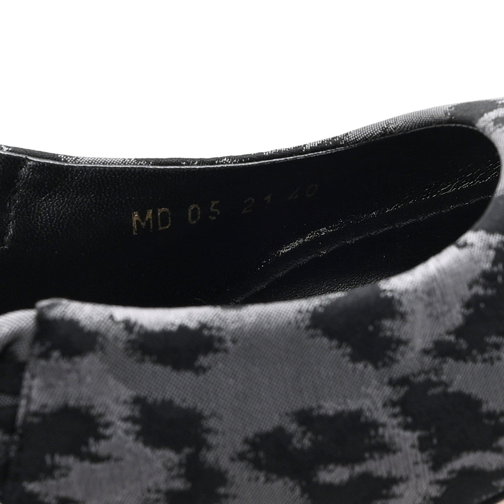 SHINY NYLON LEOPARD PRINT MIZZA SLINGBACK PUMPS GREY