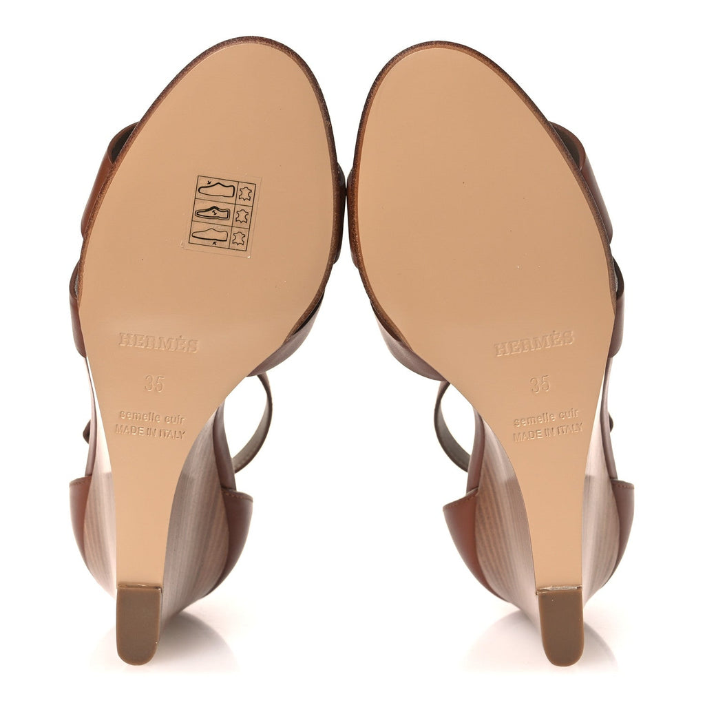 CALFSKIN LEGEND WEDGE SANDALS GOLD