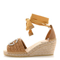 RAFFIA CANVAS CRYSTAL INTERLOCKING G ESPADRILLES BEIGE