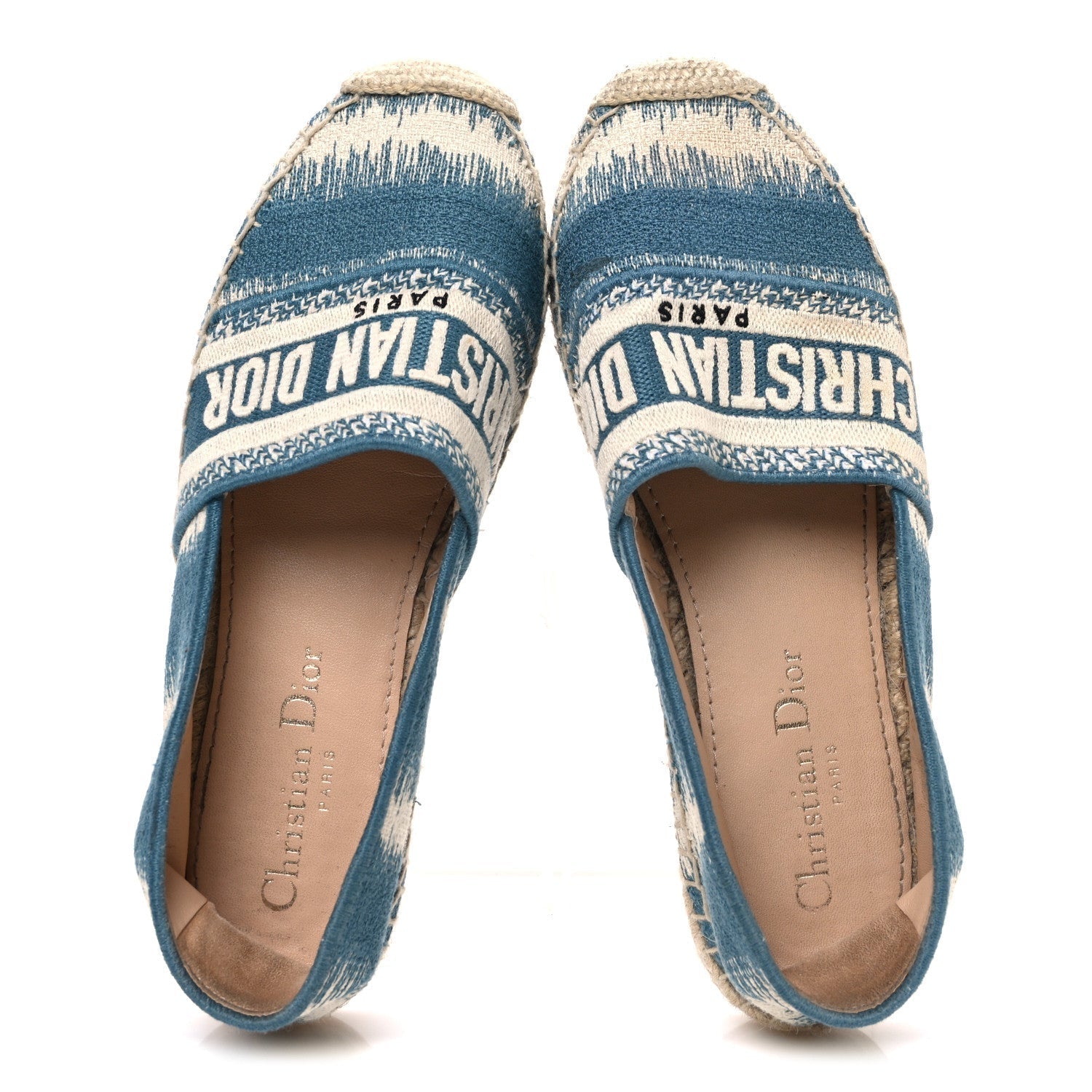 COTTON D-STRIPES EMBROIDERED GRANVILLE 15MM ESPADRILLES DEEP OCEAN