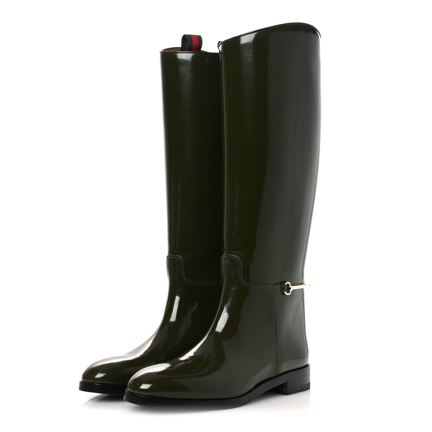 BRUSHED CALFSKIN MICHELANGELO SLIM HORSEBIT RIDING BOOTS LUSCIOUS GREEN