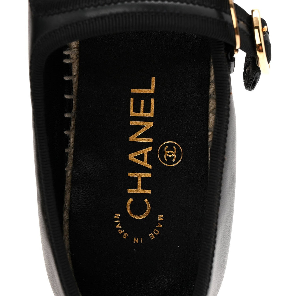 LAMBSKIN JUTE MARY JANE FLATS BLACK