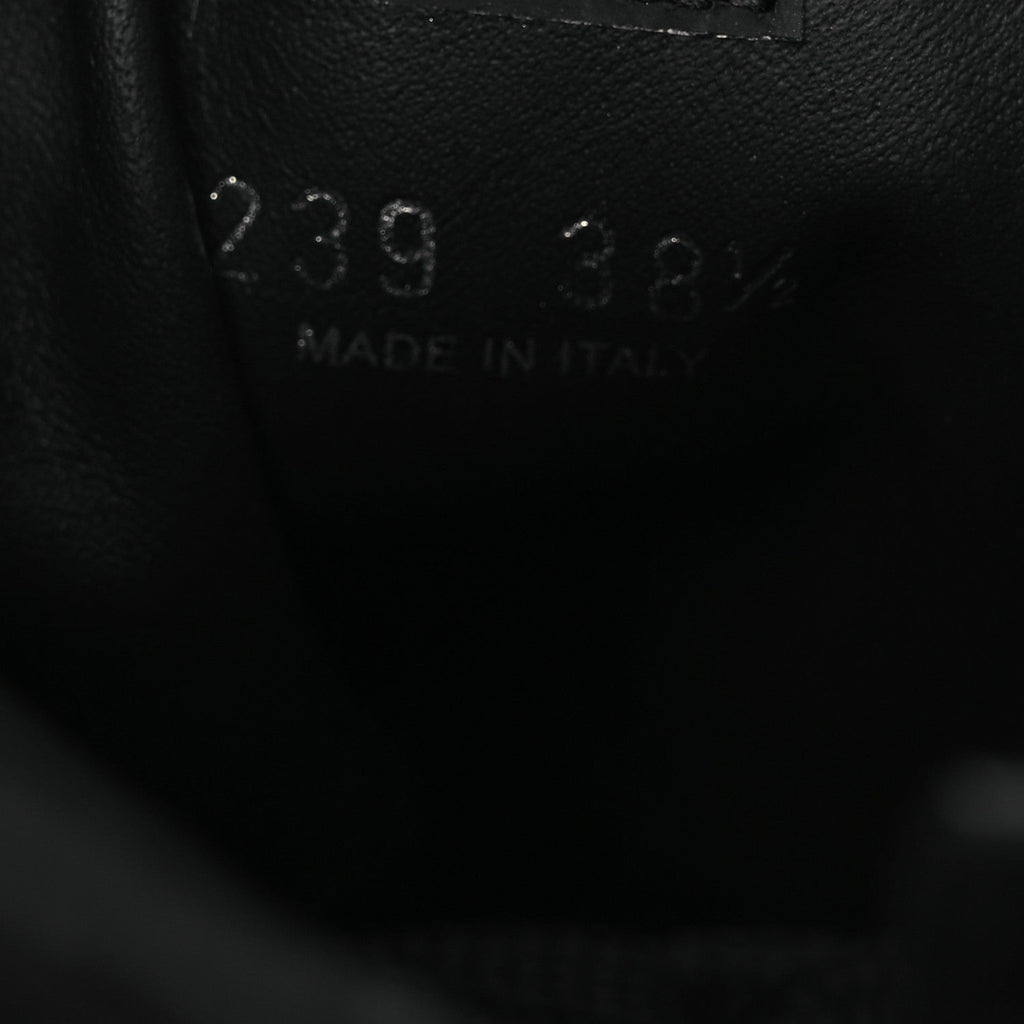 SPAZZOLATO RE-NYLON METAL TRIANGLE LOGO LACE UP 55MM ANKLE BOOTS BLACK