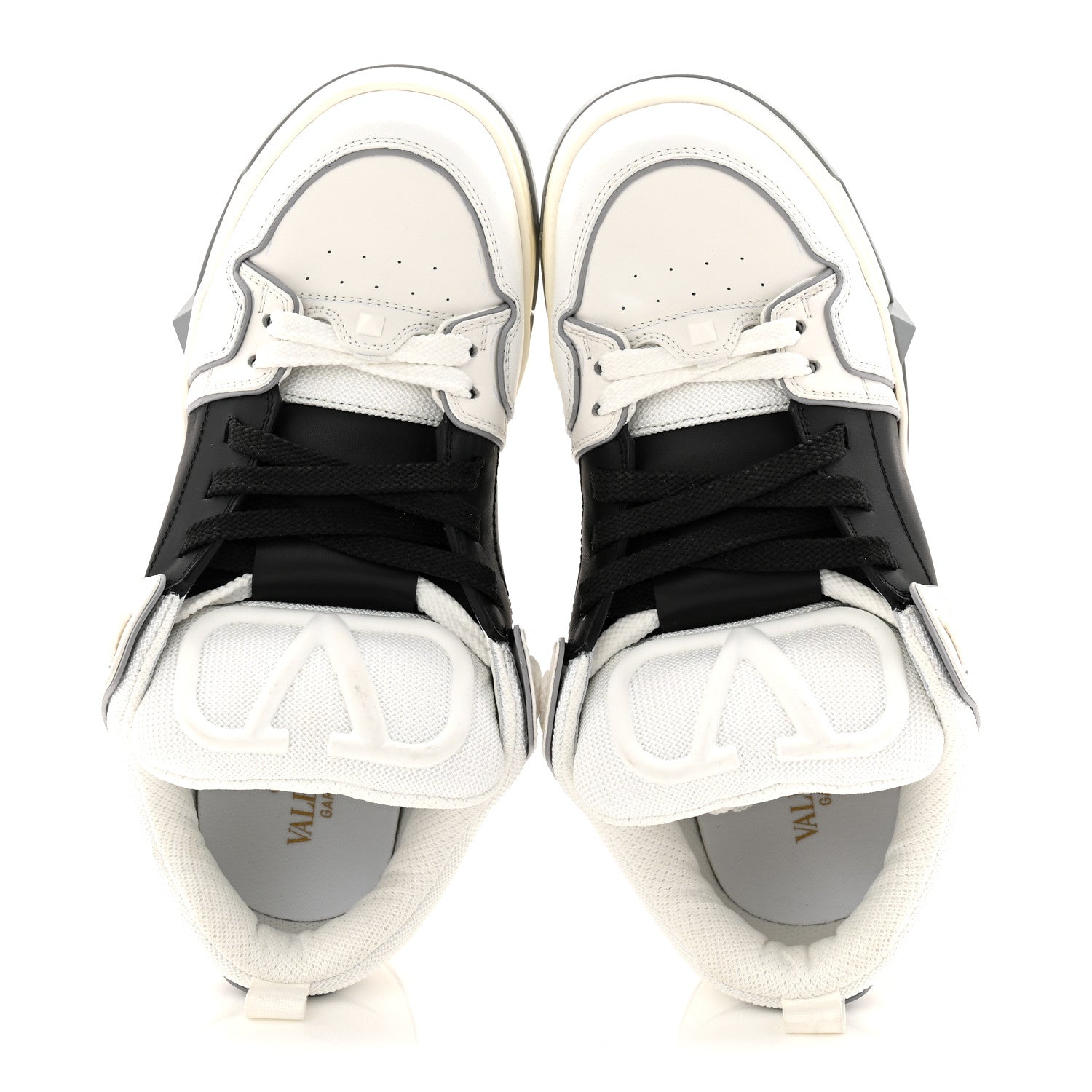 CALFSKIN MENS OPEN SKATE SNEAKERS WHITE BLACK