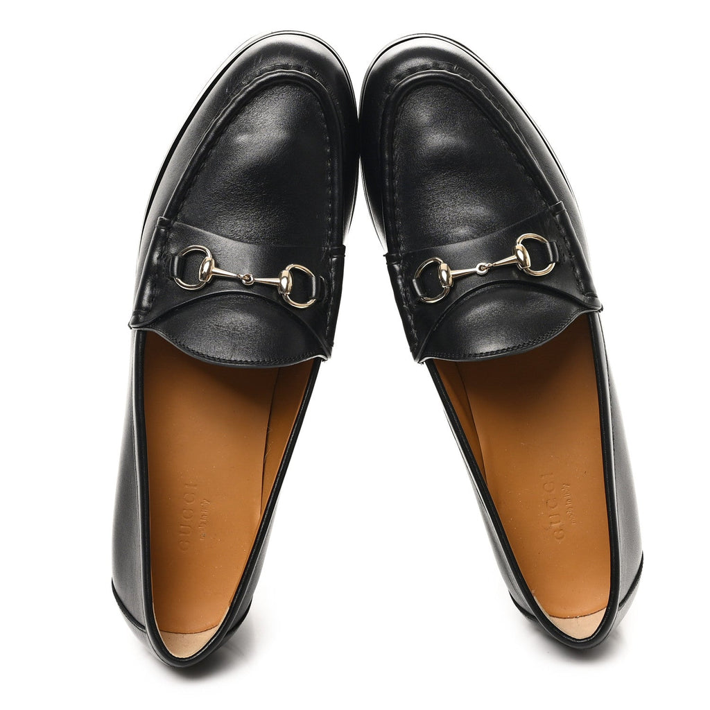 ANCORA CALFSKIN WOMENS HORSEBIT PLATFORM LOAFERS BLACK