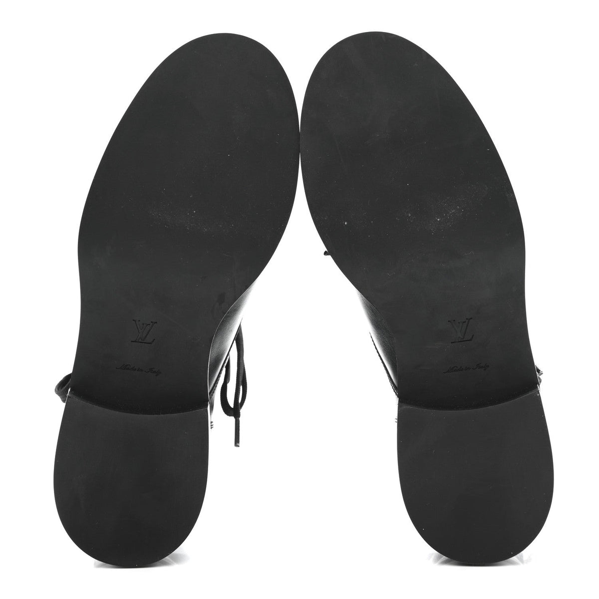 LOUIS VUITTON CALFSKIN WONDERLAND FLAT RANGER BOOTS BLACK