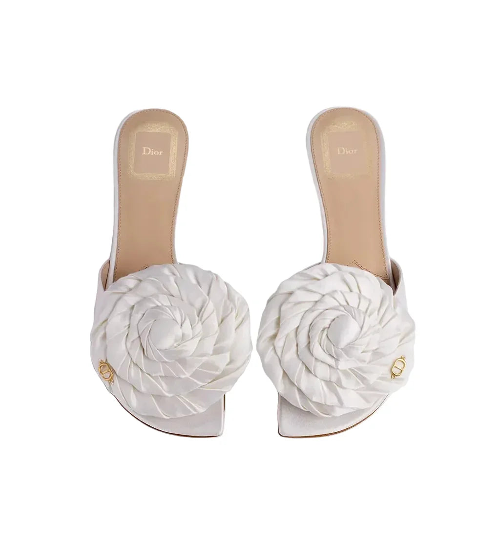 DIOR AURORE HEELED SANDAL WHITE