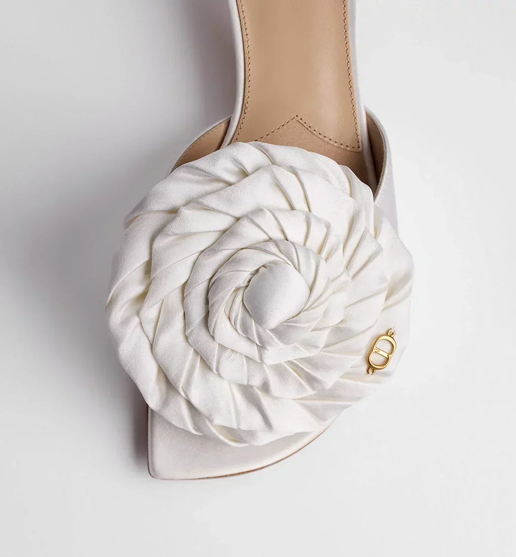 DIOR AURORE HEELED SANDAL WHITE
