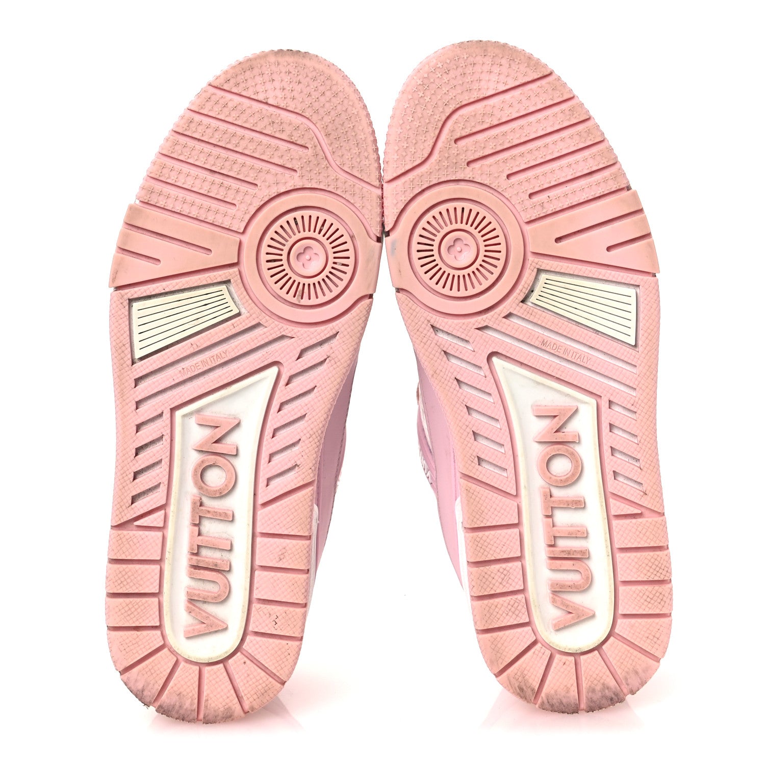 CALFSKIN MONOGRAM WOMENS LV TRAINER SNEAKERS LIGHT PINK