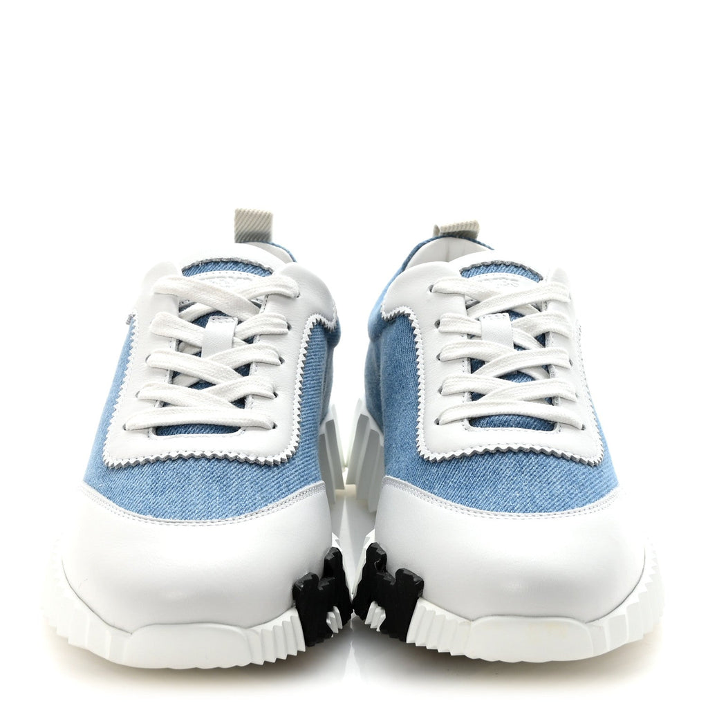 DENIM CALFSKIN BOUNCING SNEAKERS BLEU CLAIR WHITE