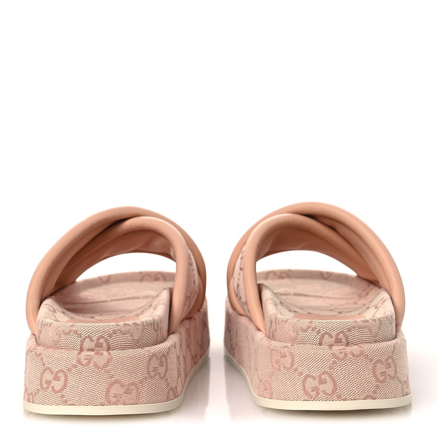 MONOGRAM GG CALFSKIN ANGELINA PLATFORM 55MM SLIDE SANDALS LIGHT PINK