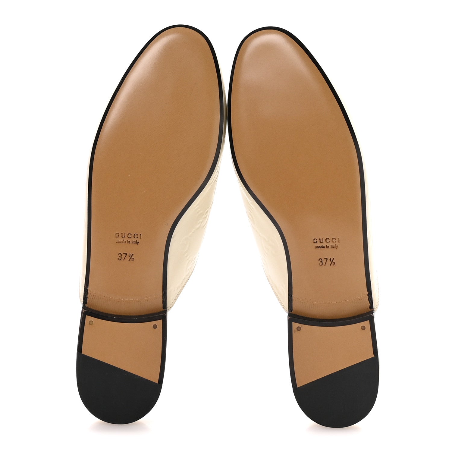 GLAMOUR CALFSKIN GUCCISSIMA WOMENS PRINCETOWN SLIPPERS MYSTIC WHITE