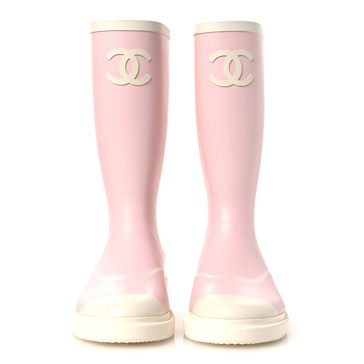 CAOUTCHOUK CC HIGH BOOTS LIGHT PINK WHITE