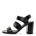 SHINY CALFSKIN CC SANDALS BLACK