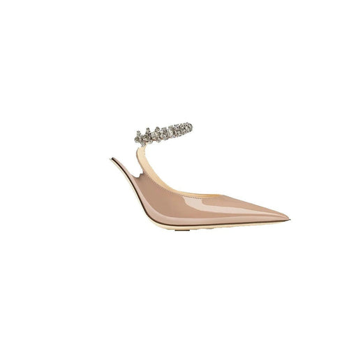 Jimmy Choo Bing Patent Leather 100 Mule Ruby - Nude/Beige