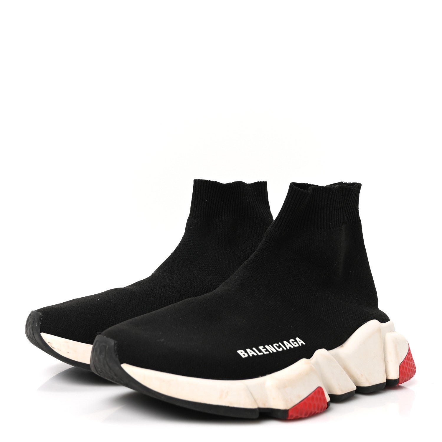 NEOPRENE KNIT WOMENS SPEED SNEAKERS BLACK WHITE RED