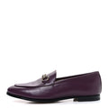 REAL BETIS GLAMOUR CALFSKIN WOMENS JORDAAN HORSEBIT LOAFERS SHINY VINEYARD