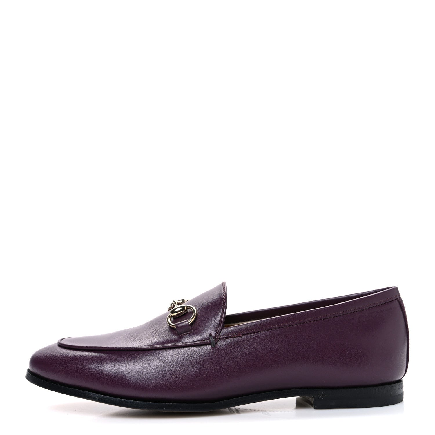 REAL BETIS GLAMOUR CALFSKIN WOMENS JORDAAN HORSEBIT LOAFERS SHINY VINEYARD