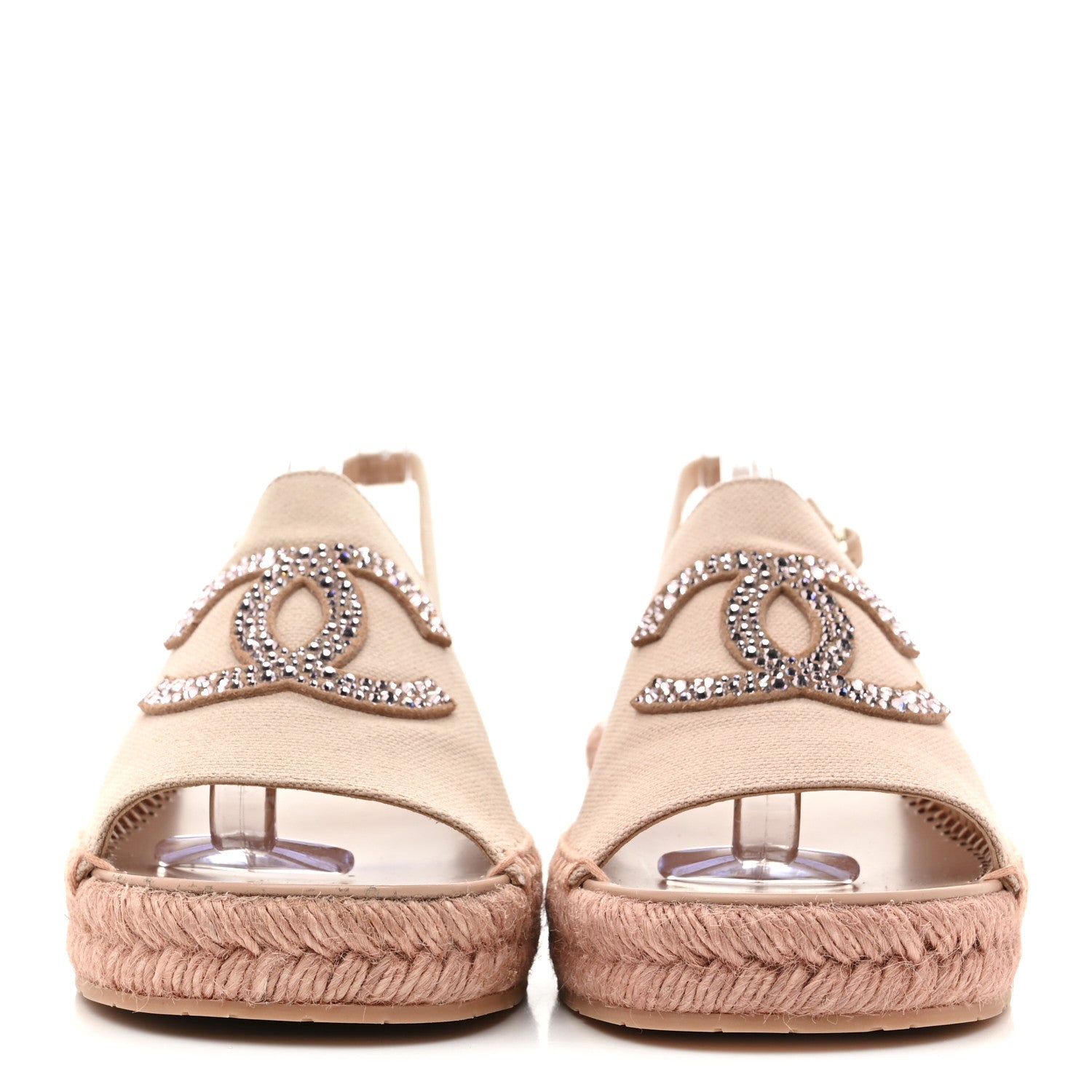 CANVAS STRASS CC ESPADRILLE SLINGBACK SANDALS PINK