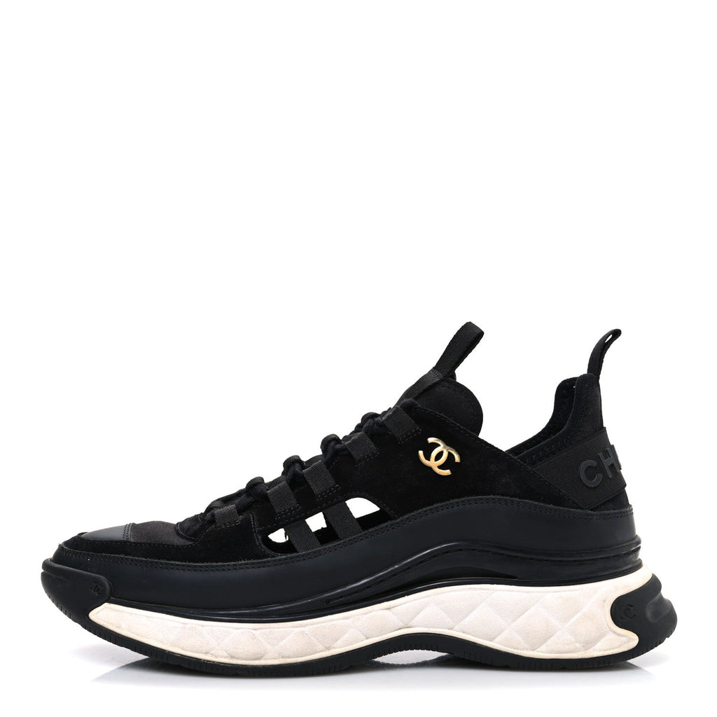 FABRIC CALFSKIN SUEDE CC SNEAKERS BLACK