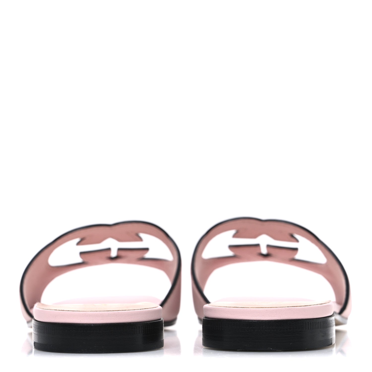 COSMOS SOFTY CALFSKIN INTERLOCKING G CUT OUT SLIDE SANDALS PASTEL PINK