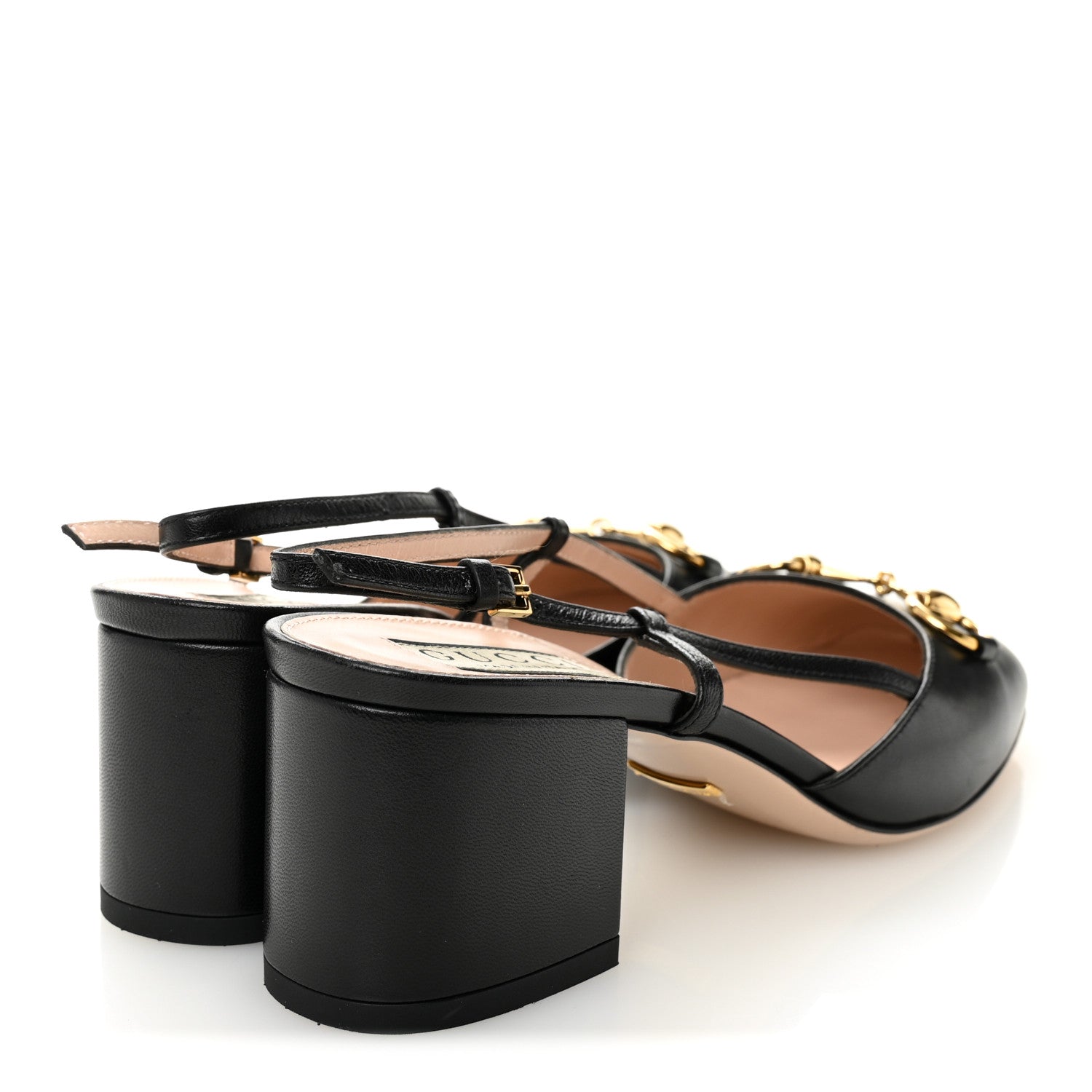MALAGA KID HORSEBIT 70MM SLINGBACK PUMPS BLACK