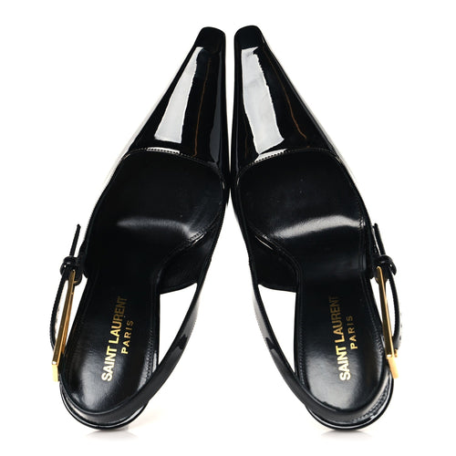 GLAZED CALFSKIN LEE SLINGBACK PUMPS BLACK