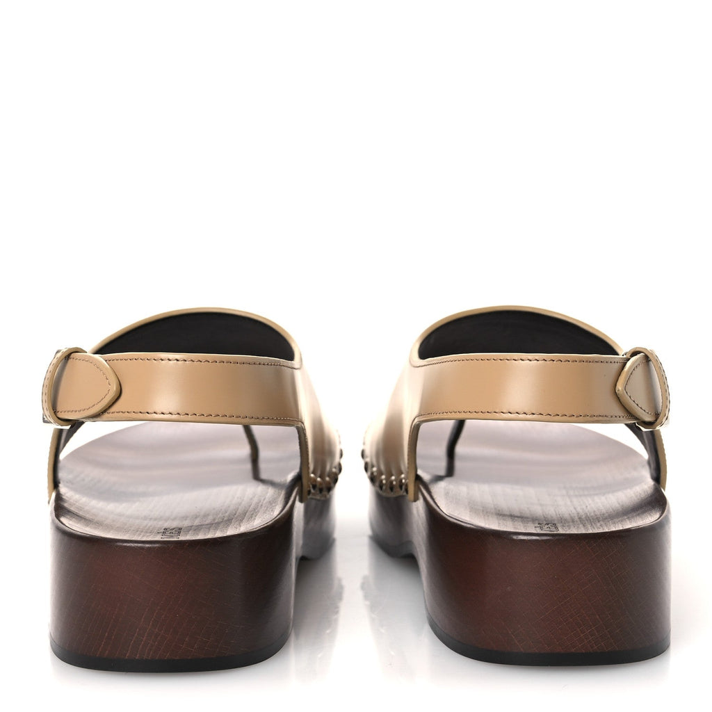 GLAZED CALFSKIN WOMENS KLAY CLOG BEIGE NATUREL