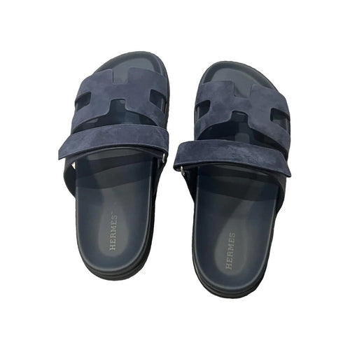 Hermès Chypre Sandal Beige - Navy Blue