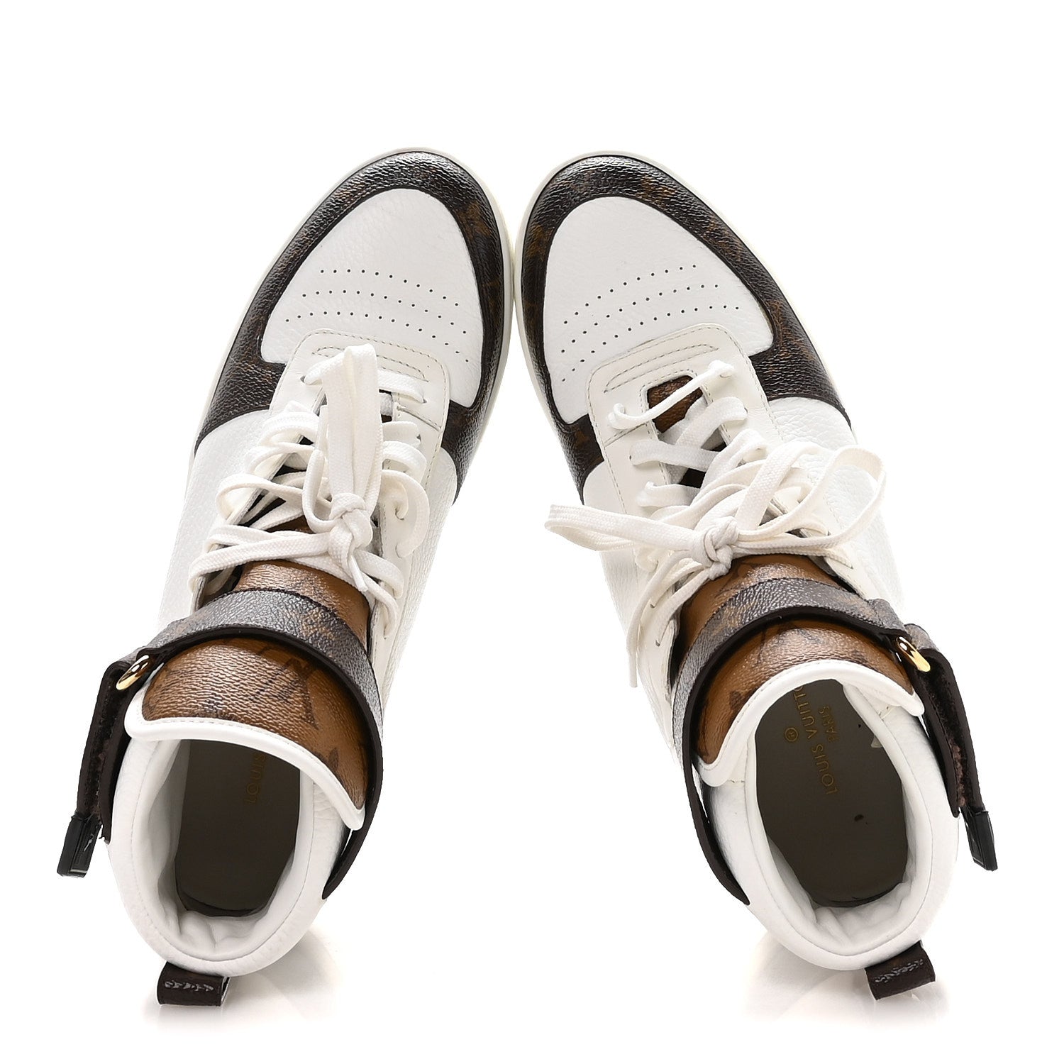 GRAINED CALFSKIN MONOGRAM BOOMBOX SNEAKER BOOTS WHITE