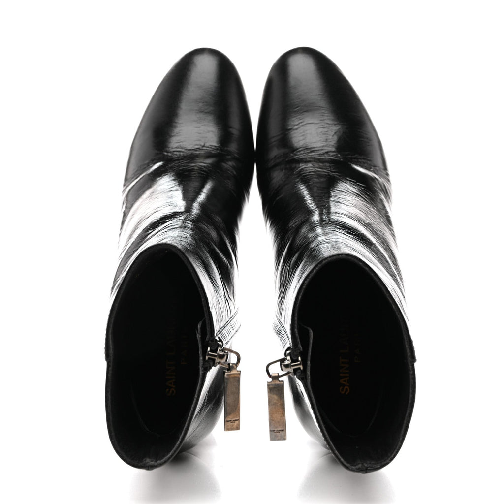CALFSKIN LOULOU 70 UNIFORM ANKLE BOOTS BLACK