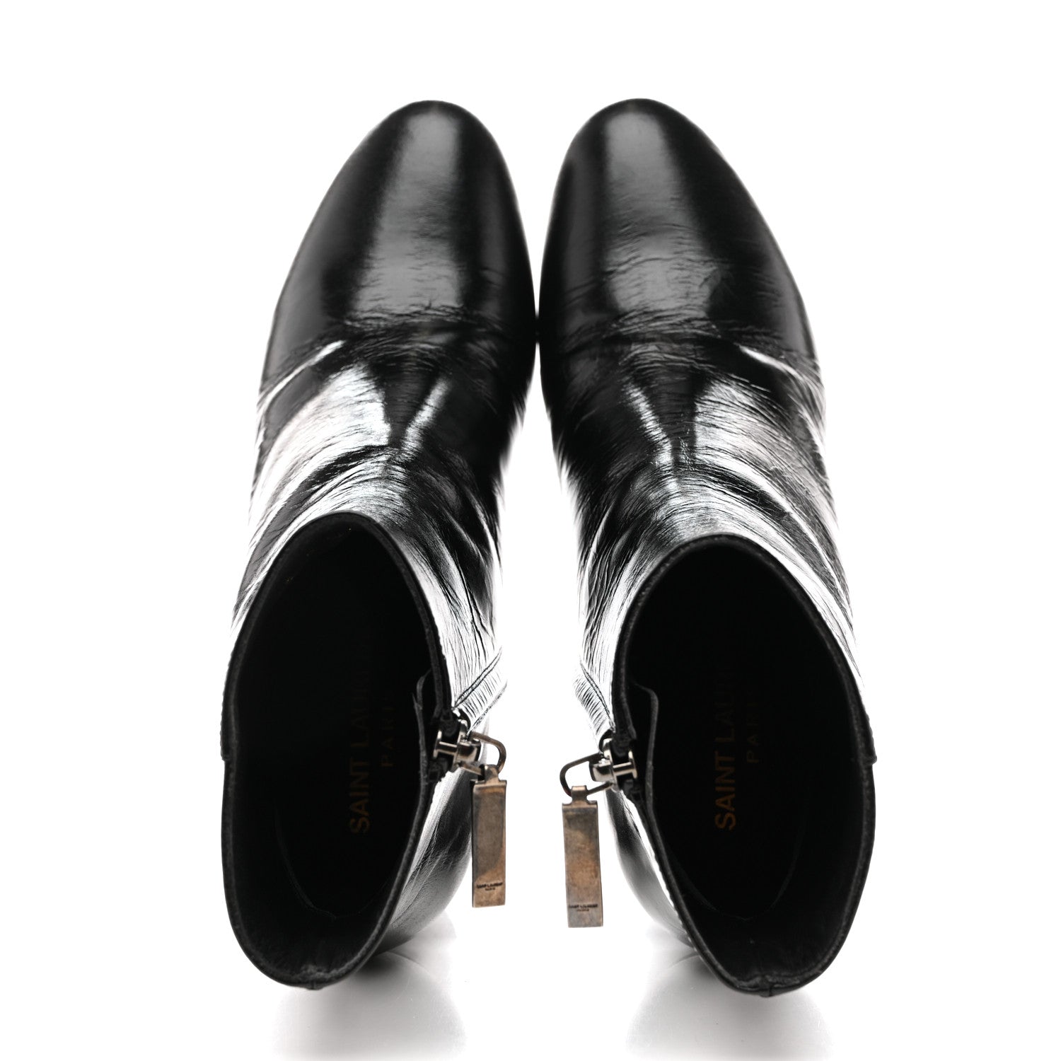 CALFSKIN LOULOU 70 UNIFORM ANKLE BOOTS BLACK