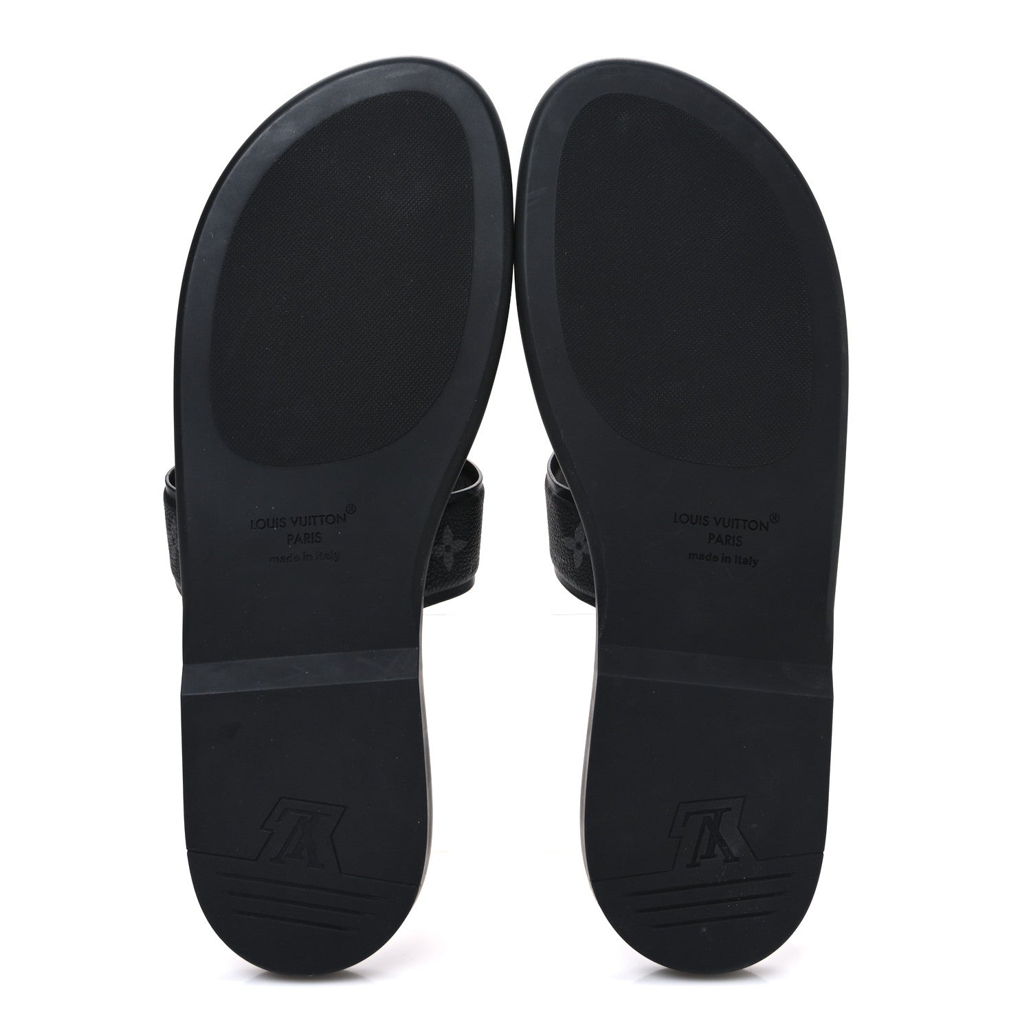MONOGRAM ECLIPSE CALFSKIN MENS LV OASIS MULES BLACK