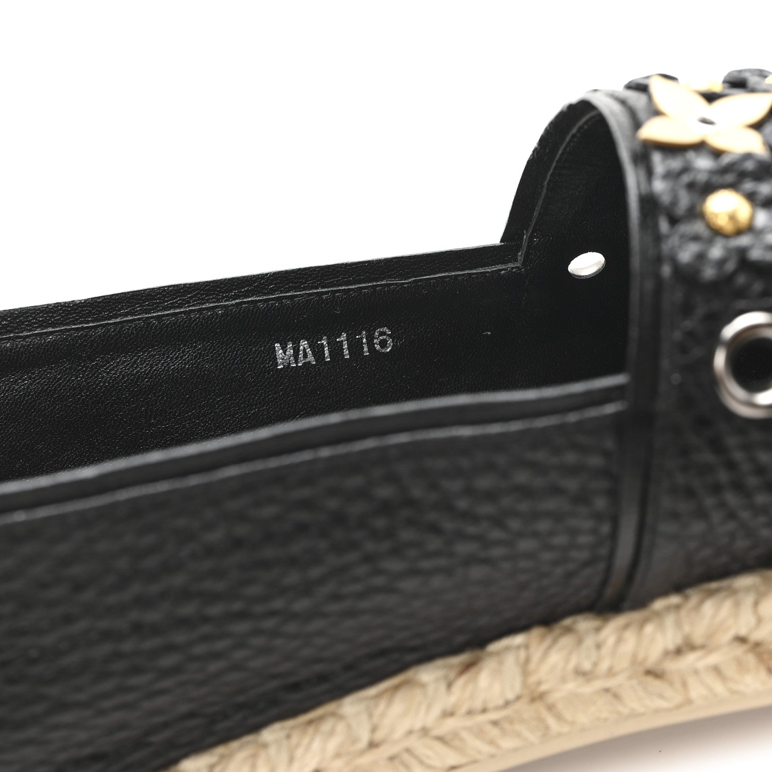 CALFSKIN TROPICAL BLOOM ESPADRILLE FLAT BLACK