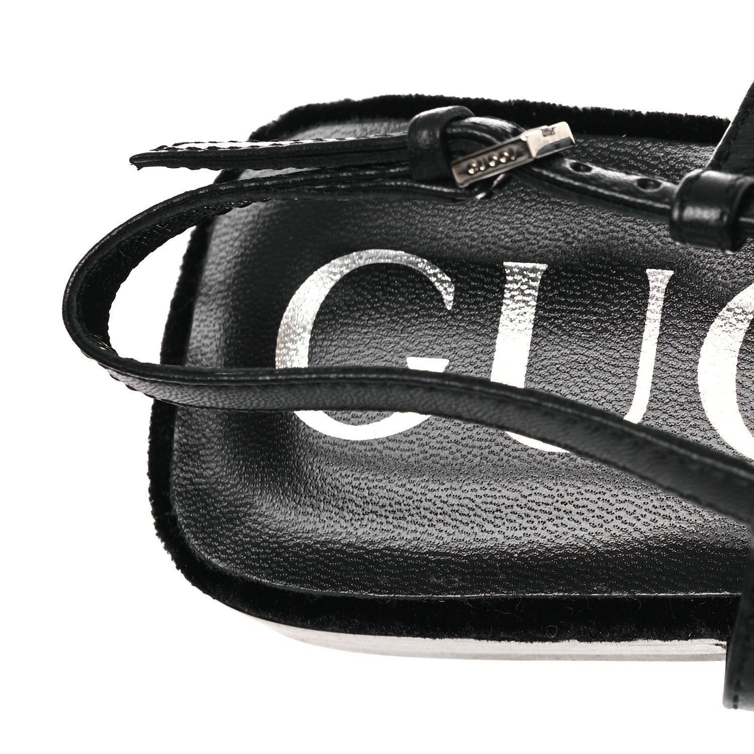 NEW VELVET ASHMIR GG MONOGRAM MALAGA KID SLINGBACK BALLET FLATS BLACK