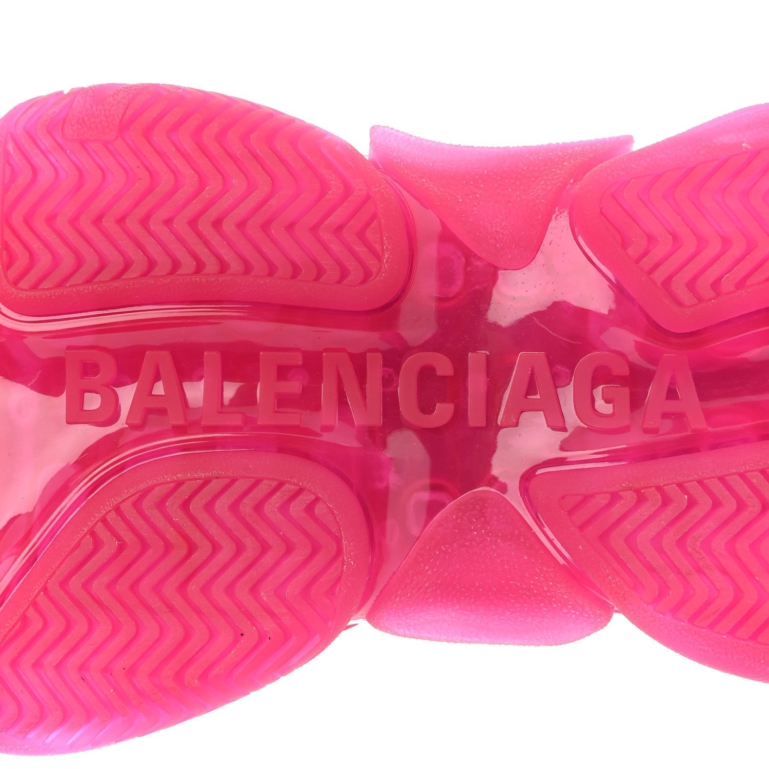 FABRIC MESH CLEAR SOLE FLUO WOMENS TRIPLE S SNEAKERS PINK