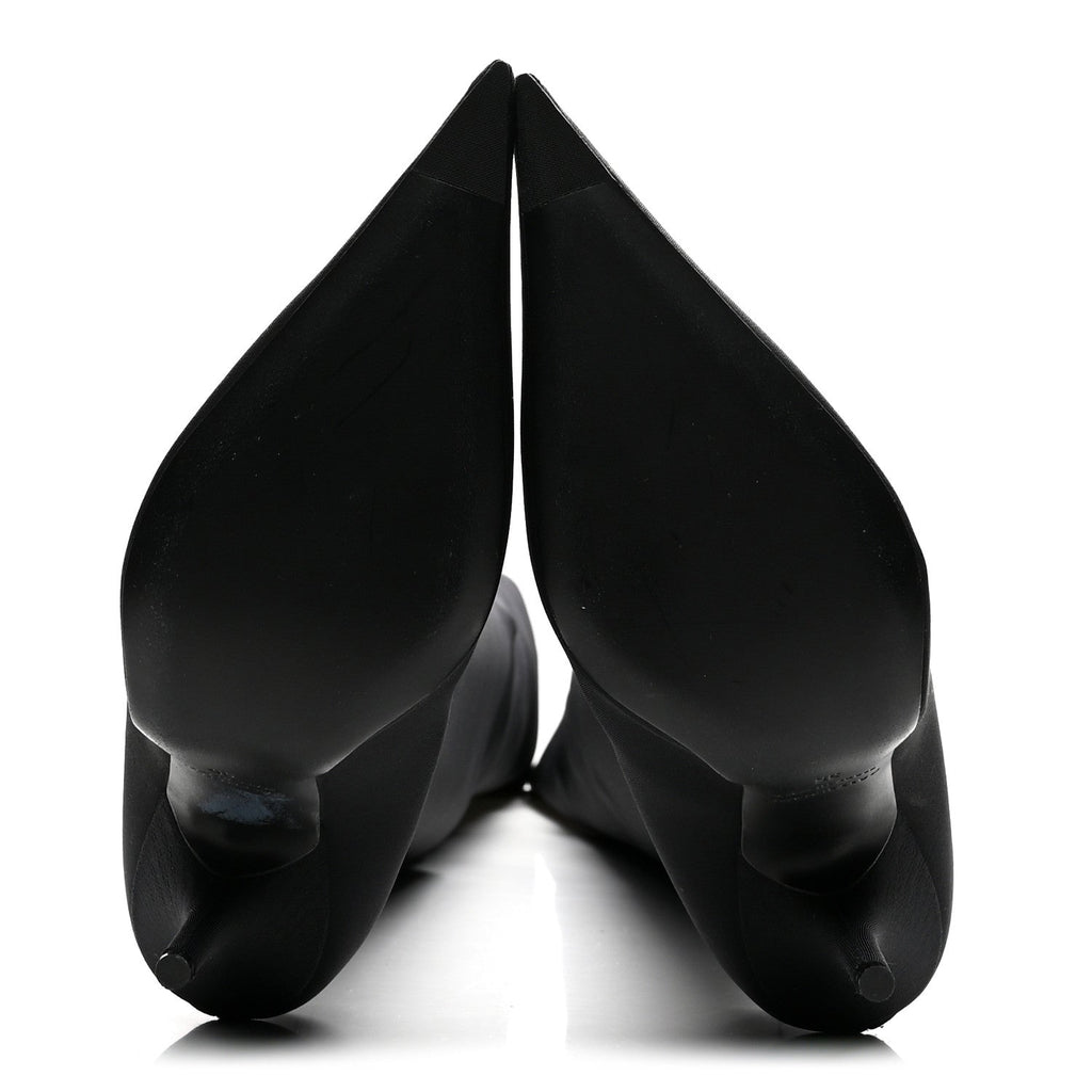 SPANDEX POINTED TOE KNIFE 110MM THIGH HIGH BOOTS BLACK