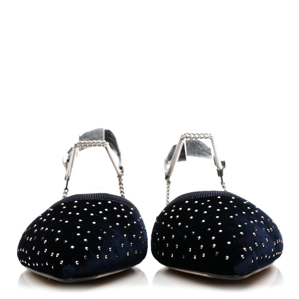 VELLUTO STUDDED COLIBRI LITE SLINGBACK BALLERINA FLATS BLUE NOTTE