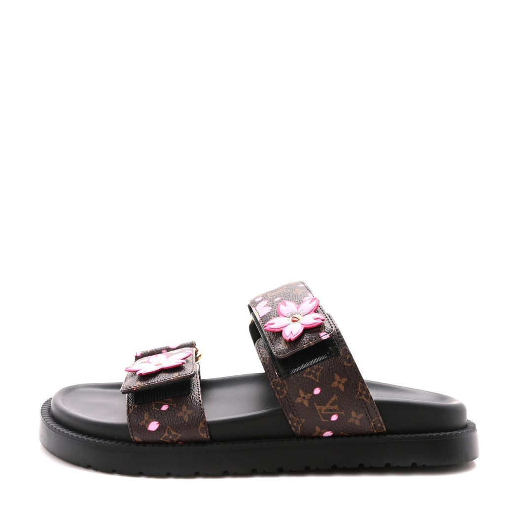 LV X TM MONOGRAM LV SUNSET FLAT COMFORT MULE SAKURA BROWN