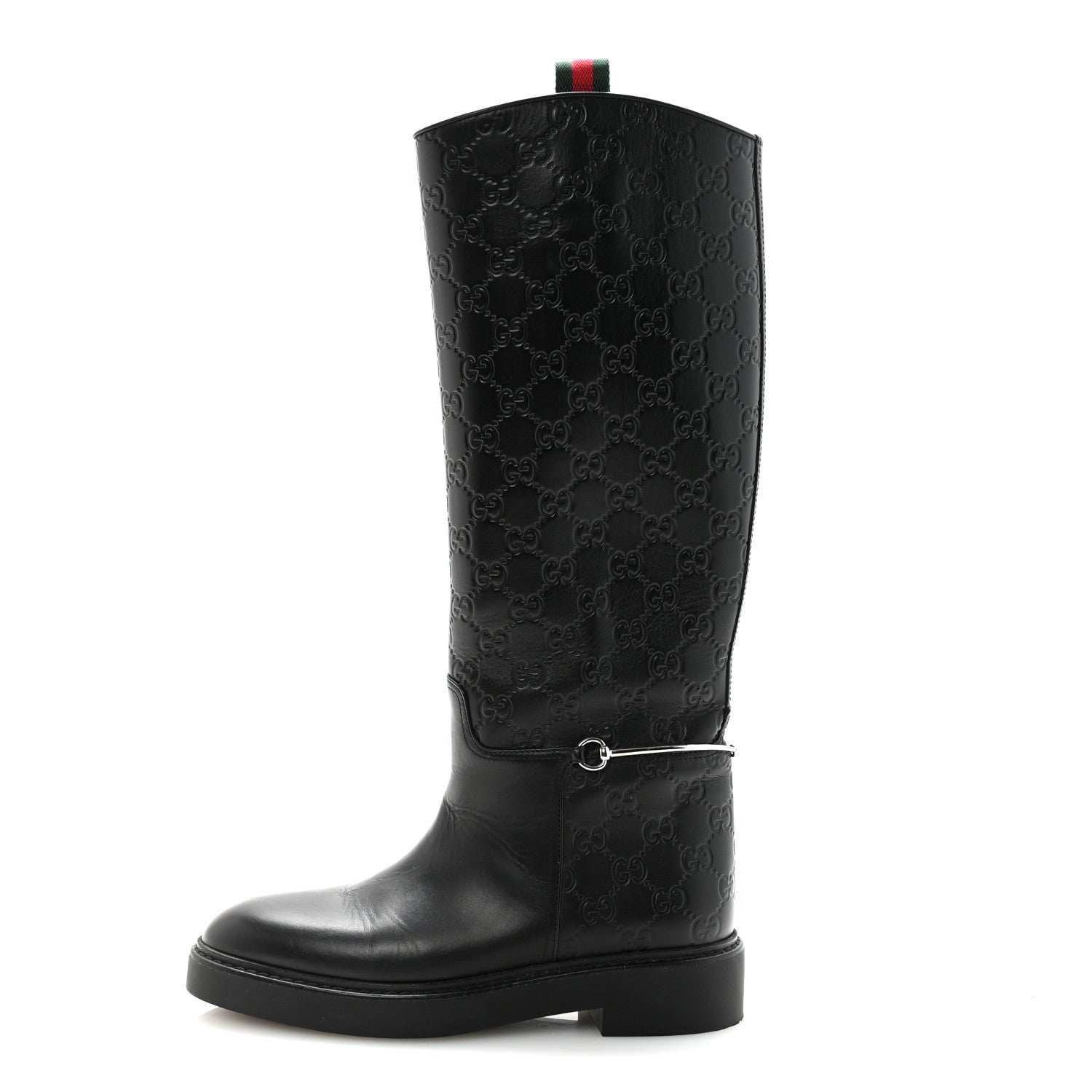 GUCCISSIMA MICHELANGELO SLIM HORSEBIT RIDING BOOTS BLACK