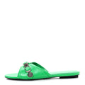 AGNEAU ARENA CAGOLE FLAT SLIDE SANDALS VIVID GREEN