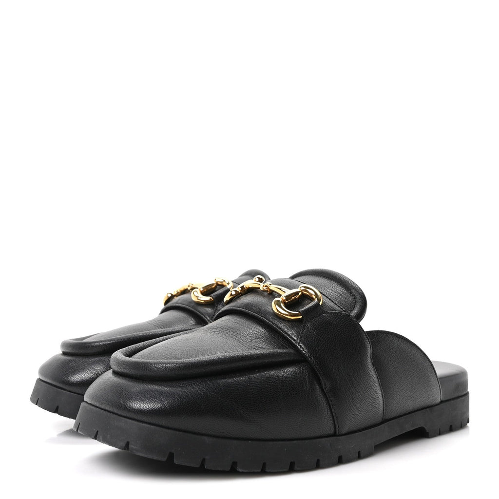 GOATSKIN AUROVILLE HORSEBIT MULES BLACK
