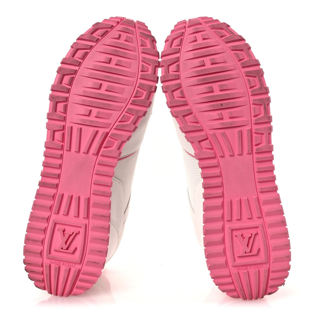 LOUIS VUITTON CALFSKIN MONOGRAM RUN AWAY SNEAKER WHITE PINK