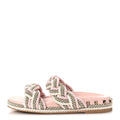 SILK CORD CALFSKIN ROCKSTUD ROPE ESPADRILLE WEDGE SANDALS PINK