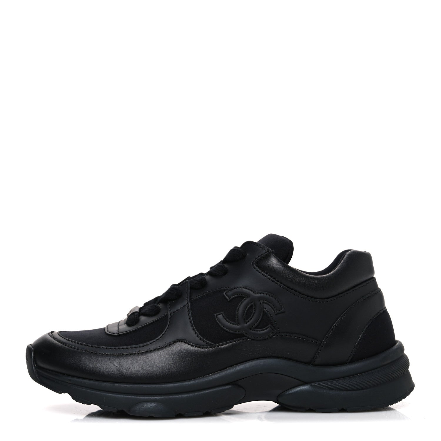 LAMBSKIN FABRIC CC SNEAKERS BLACK