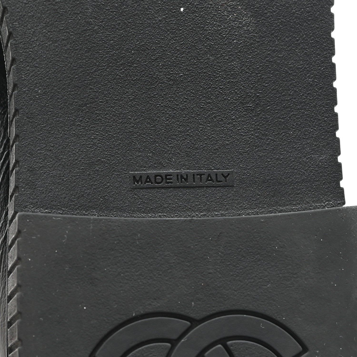 SHINY CRUMPLED CALFSKIN CC MOCASSIN LOAFERS BLACK