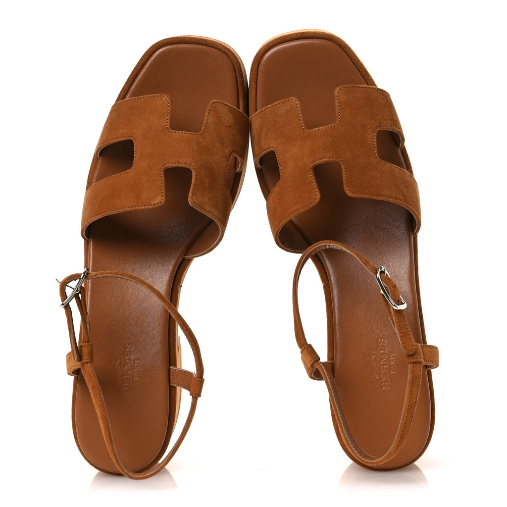SUEDE GOATSKIN JAM SANDALS NATUREL