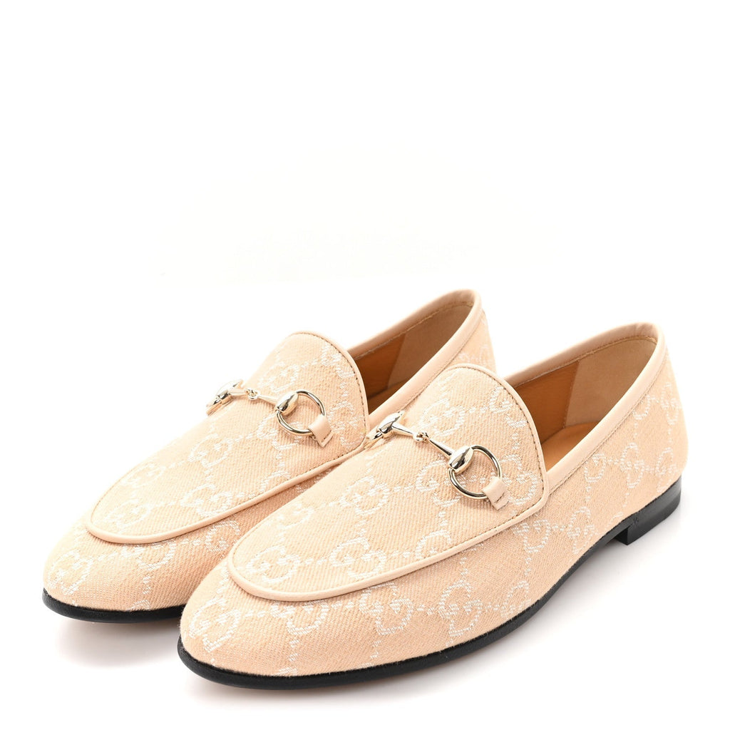 CANVAS GG MONOGRAM HORSEBIT WOMENS JORDAAN LOAFERS SOUFFLE ROSE
