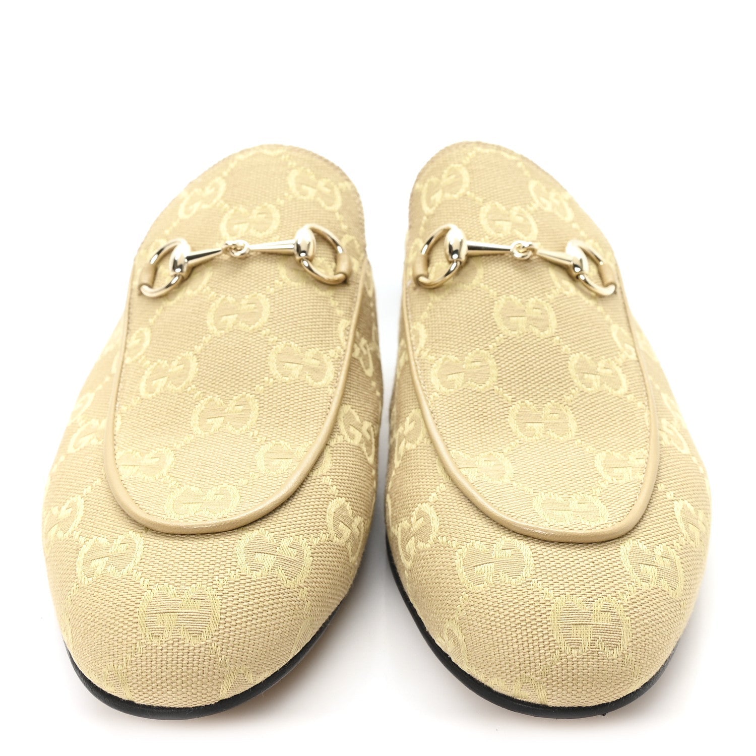 GG MONOGRAM CANVAS WOMENS PRINCETOWN SLIPPERS EGYPT SALT